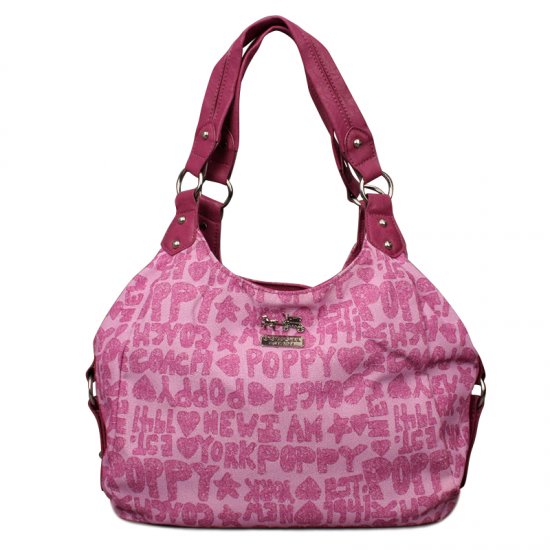 Coach Fashion Poppy Signature Medium Pink Shoulder Bags ENL - Click Image to Close